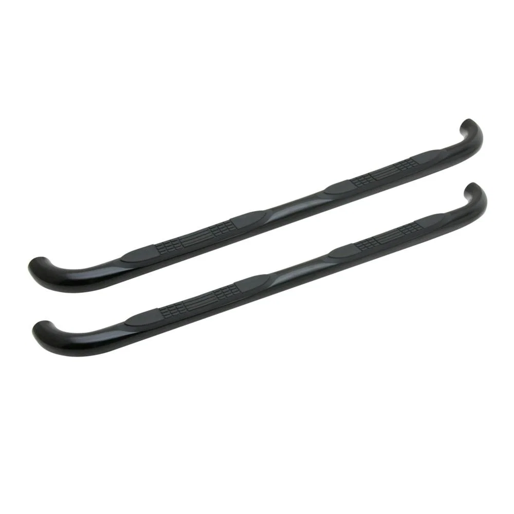 113-5523 – ICONIC ACCES Nerf Bar, With Step Pads 3 Inch Round With 90 Degree Mandrel Bent Ends Powder Coated Black St...